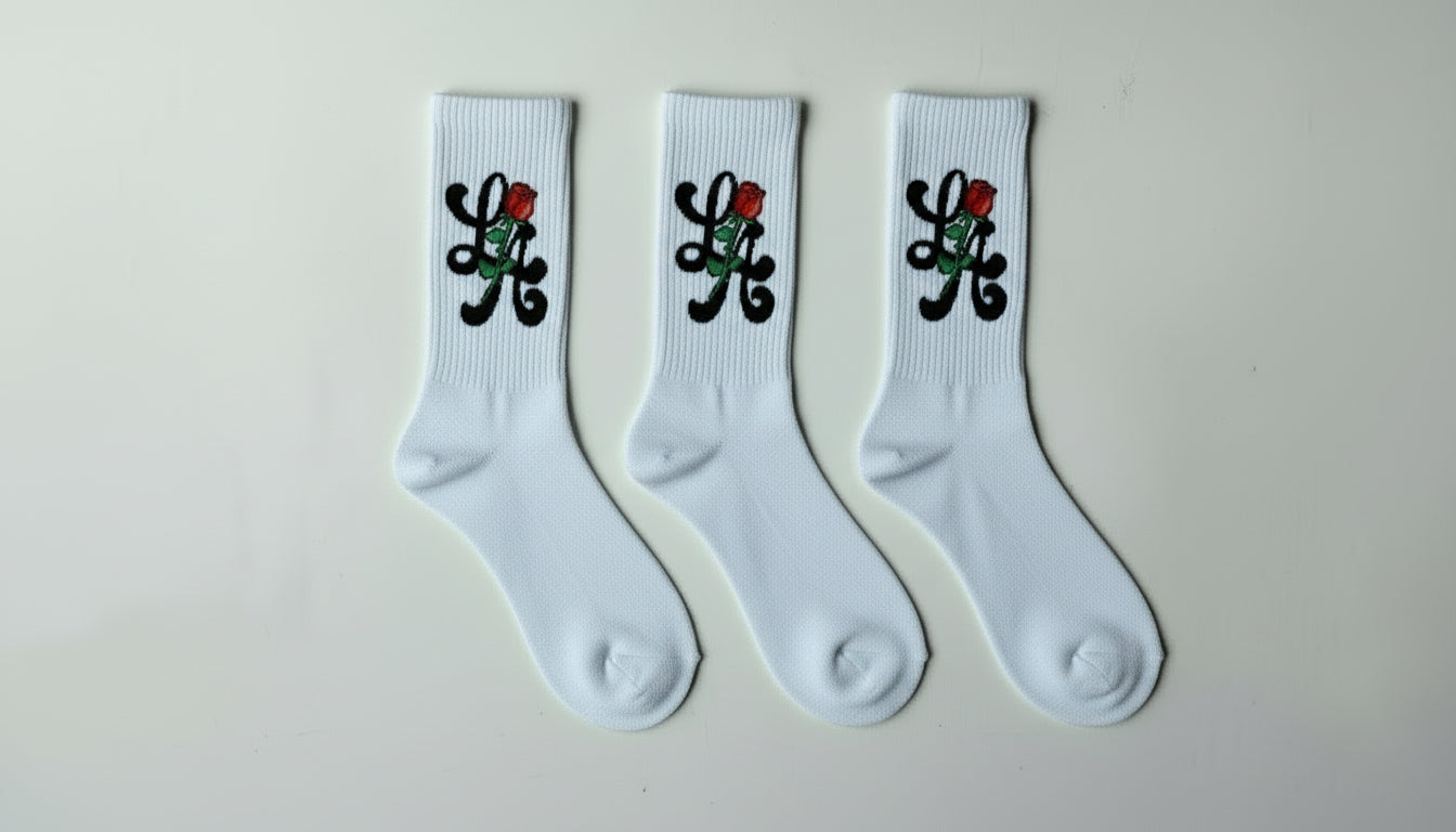 White “LA” Sock