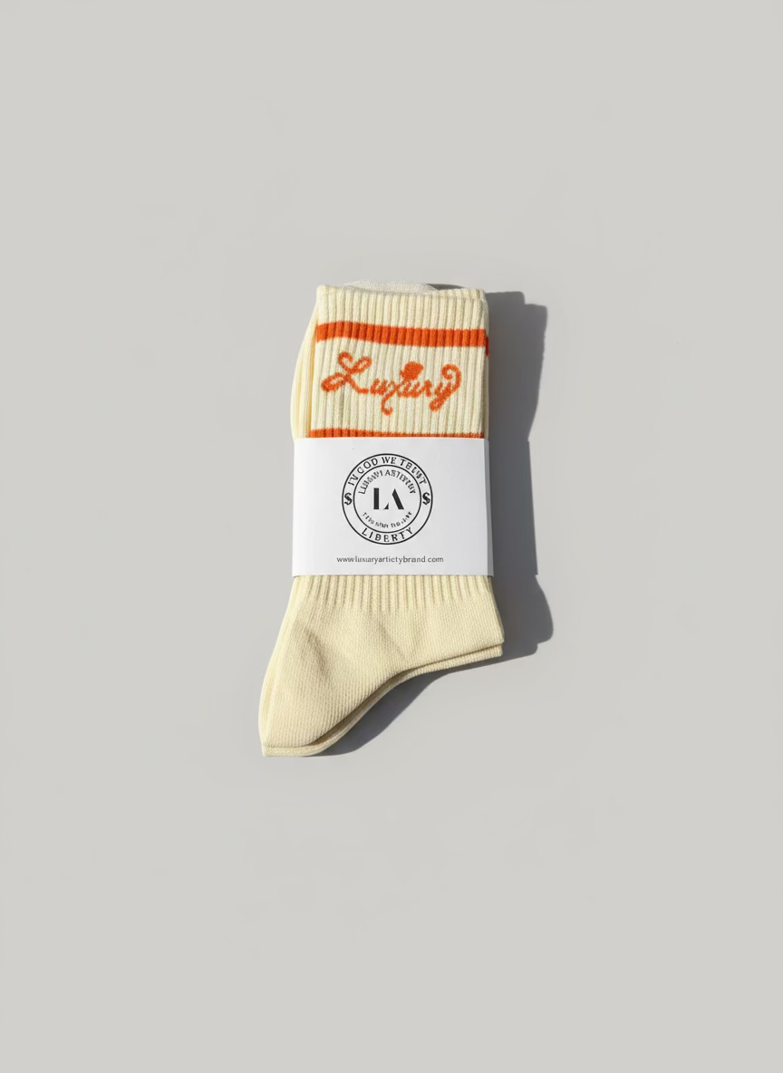 Cream & Orange Luxury Socks