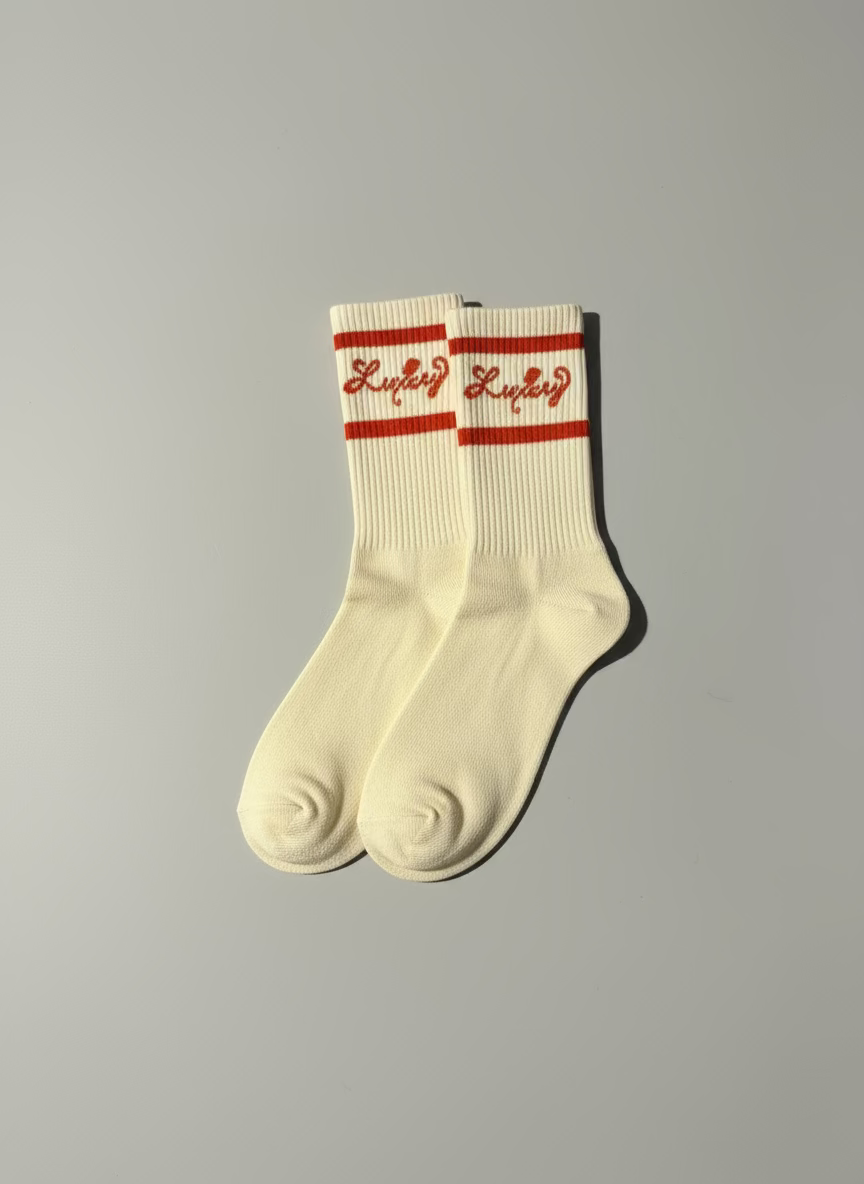 Cream & Orange Luxury Socks