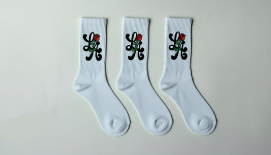 White “LA” Sock